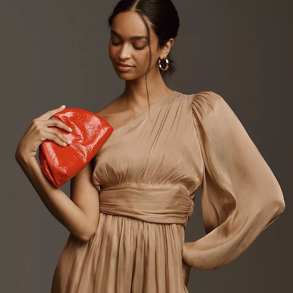 Anthropologie One-Shoulder Metallic Jumpsuit - Picture 5 of 13